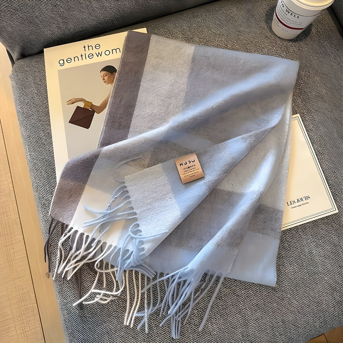 Cozy Soft Plaid Ladies Winter Scarf