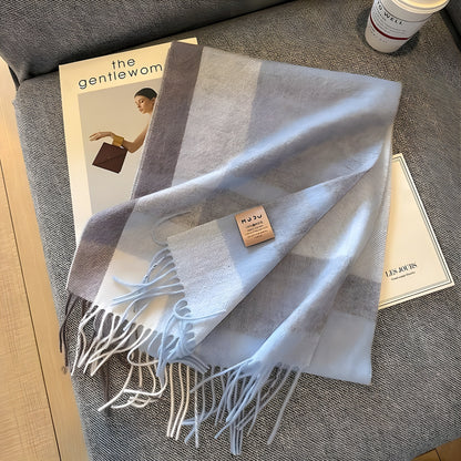 Cozy Soft Plaid Ladies Winter Scarf