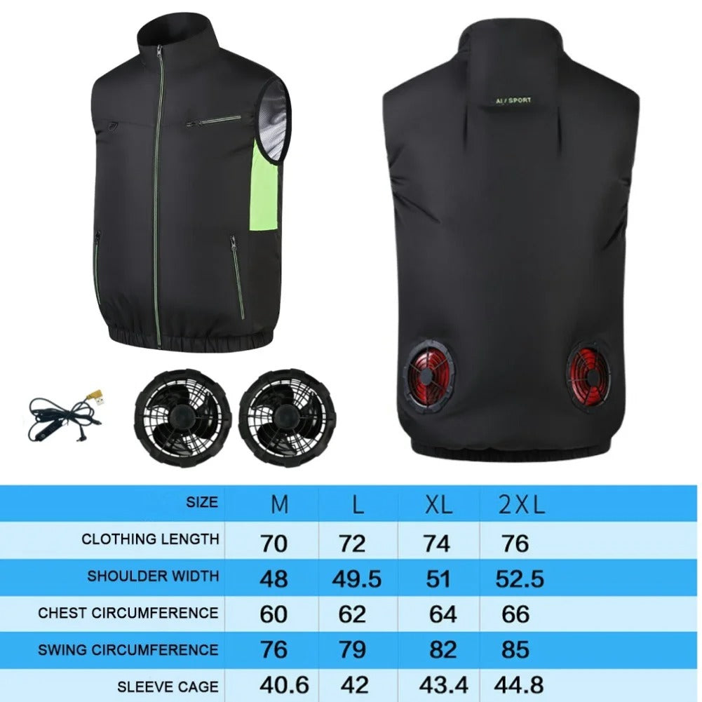 Cool Lightweight Airflow Summer Vest with Fan