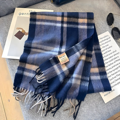 Cozy Soft Plaid Ladies Winter Scarf