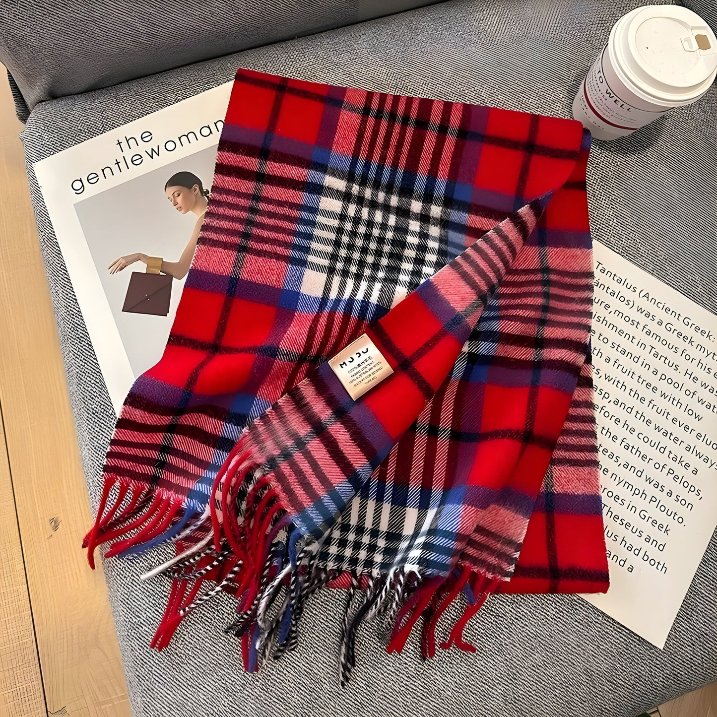 Cozy Soft Plaid Ladies Winter Scarf