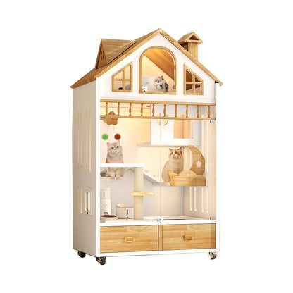 Large Natural Wooden Cat House