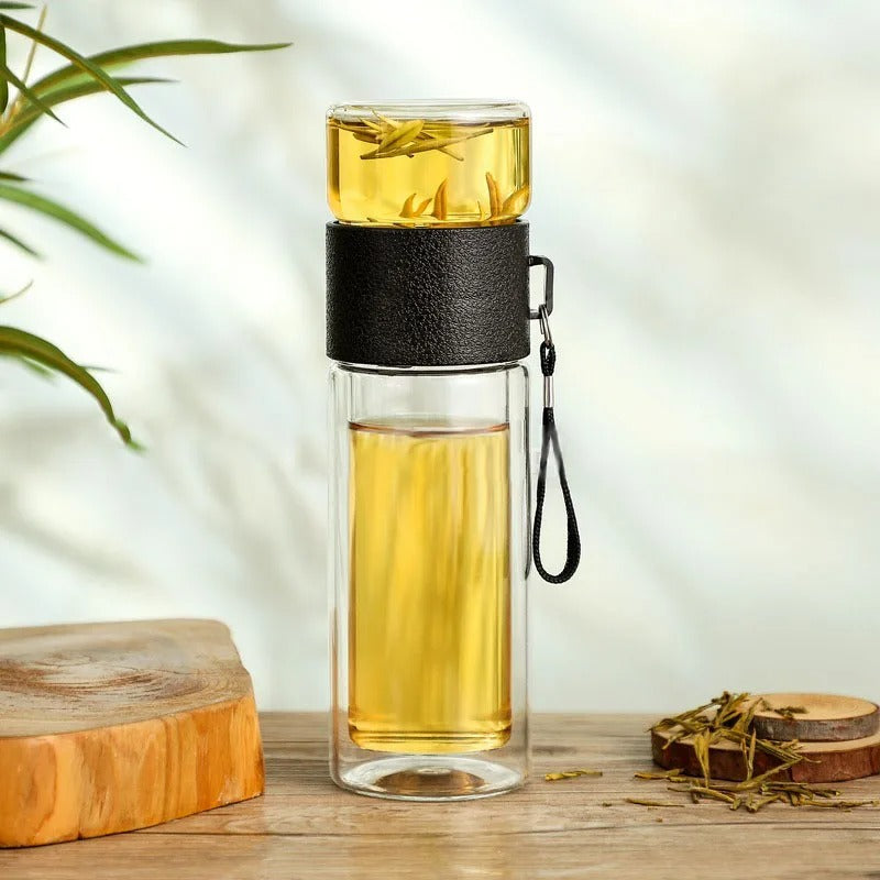 Clear Portable Thermal Water Bottle with Infuser