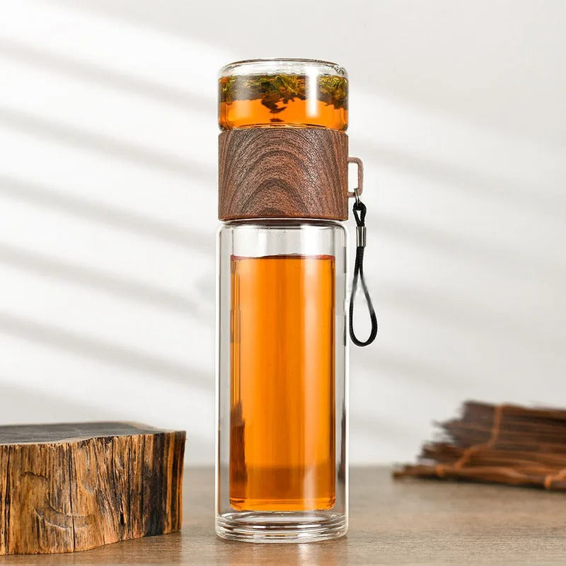 Clear Portable Thermal Water Bottle with Infuser