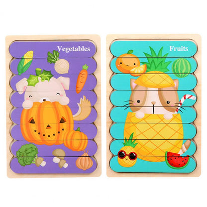 Colorful Wood Shape Sorting Puzzle Toy
