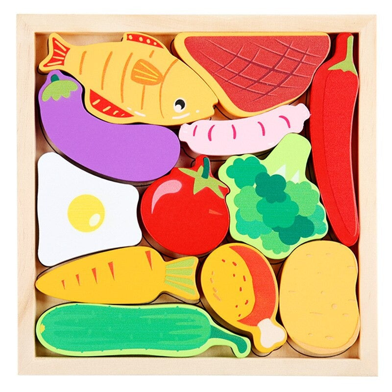 Colorful Wooden Brain Teaser Set 3 Pieces