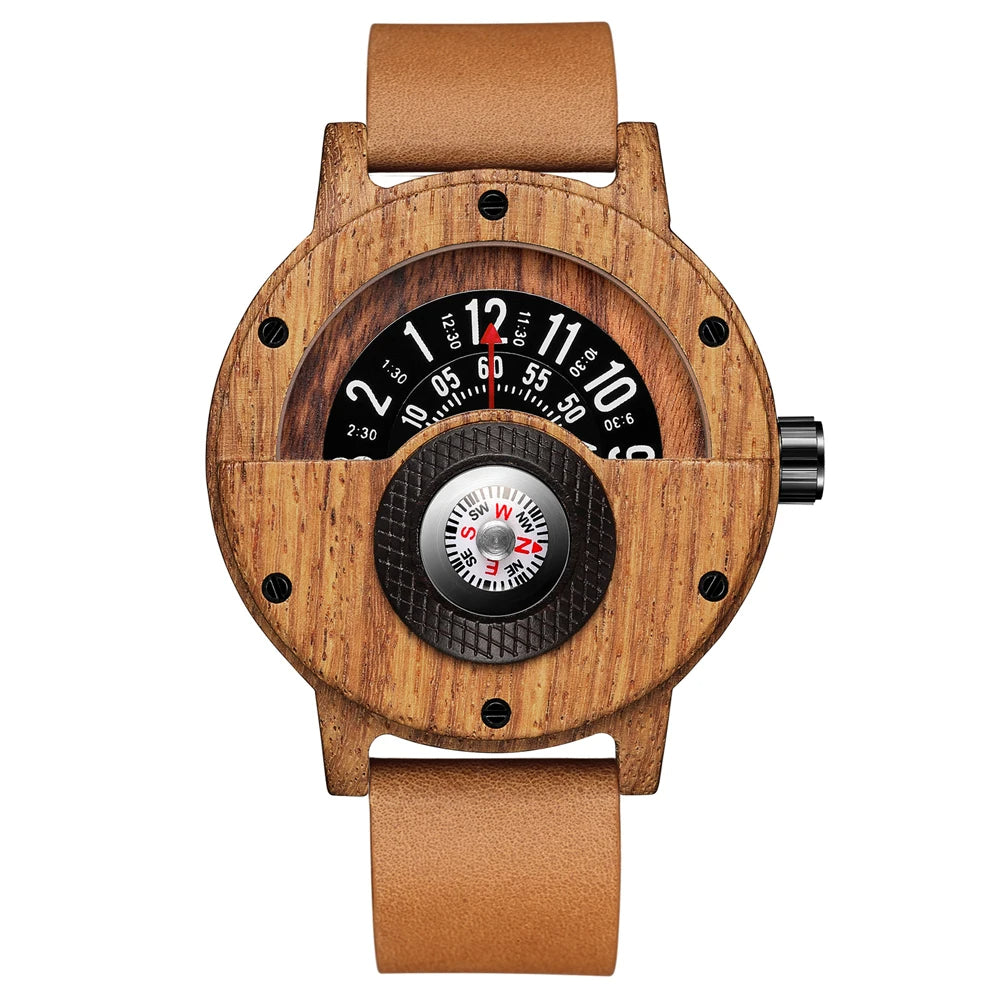 Exquisite Handmade Wood Mens Wristwatch