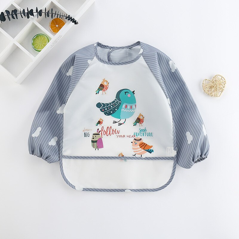 Durable Kids Bib with Long Sleeve Protective Apron