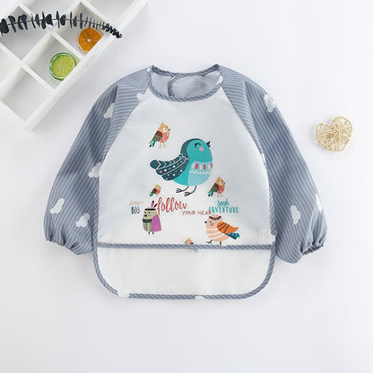 Durable Kids Bib with Long Sleeve Protective Apron