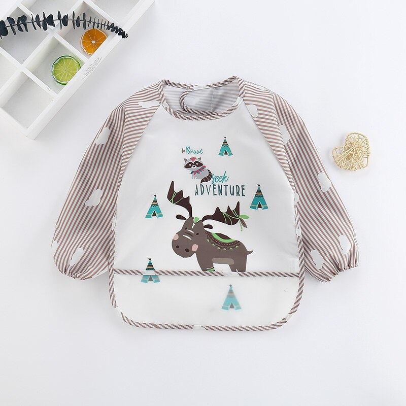 Durable Kids Bib with Long Sleeve Protective Apron