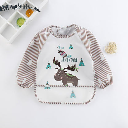Durable Kids Bib with Long Sleeve Protective Apron