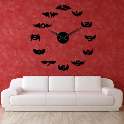 Big Silent Wall Clock with Angel Wings Design