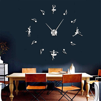 Big Silent Decorative Wall Clock for Music Rooms