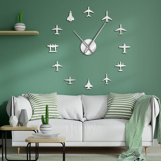 Big Aviation Aircraft Silent Wall Clock - Luxicro