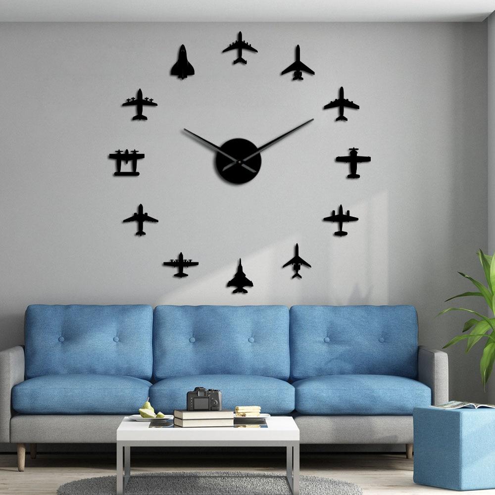 Big Aviation Aircraft Silent Wall Clock