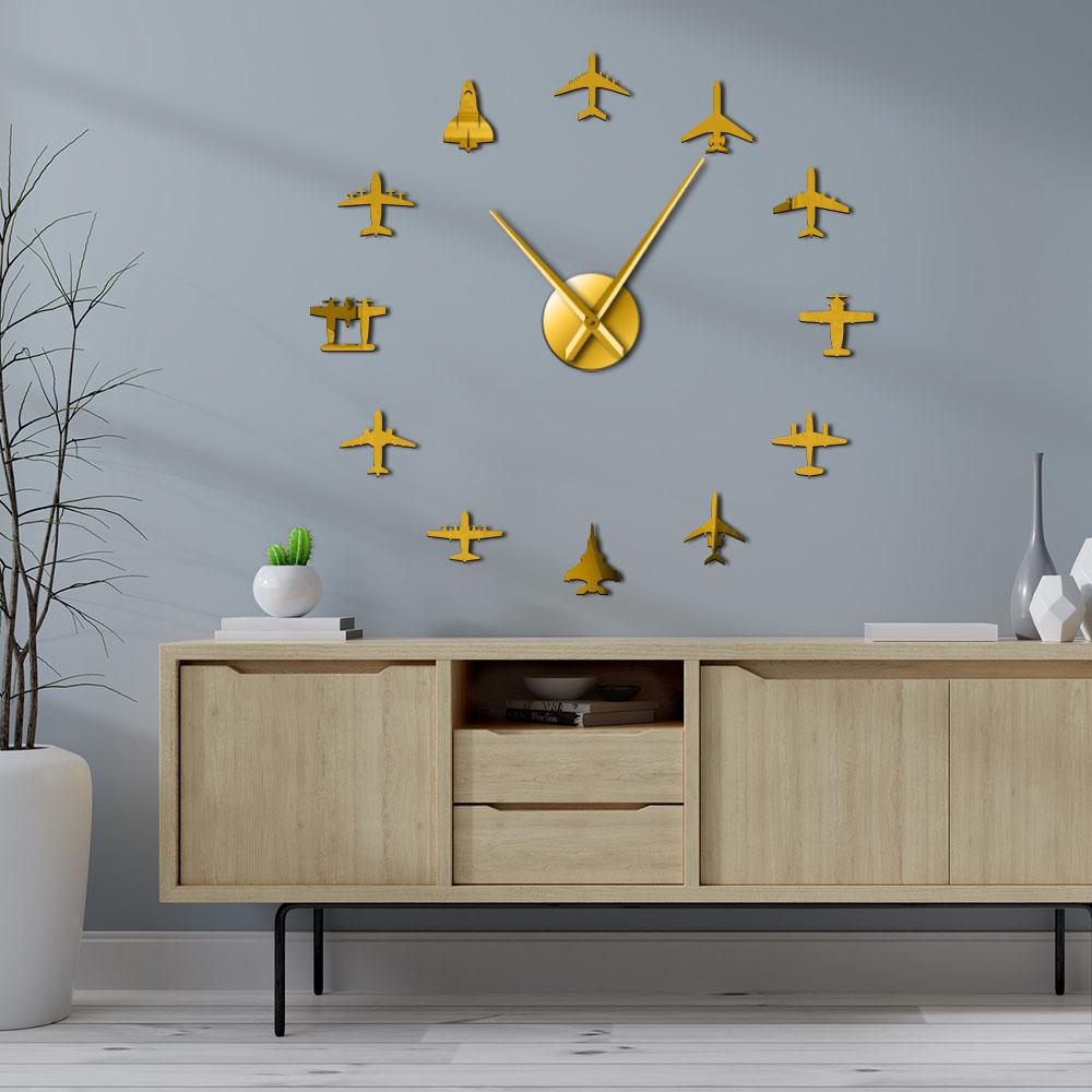 Big Aviation Aircraft Silent Wall Clock