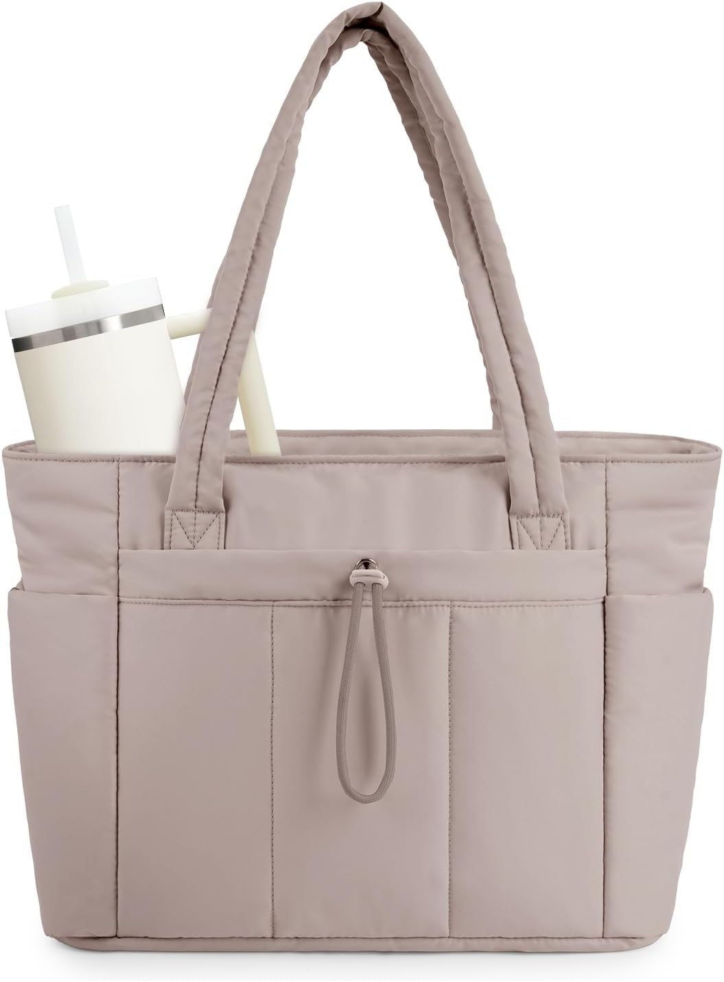 Insulated Tote Bag with Cup Holder and Laptop Pocket