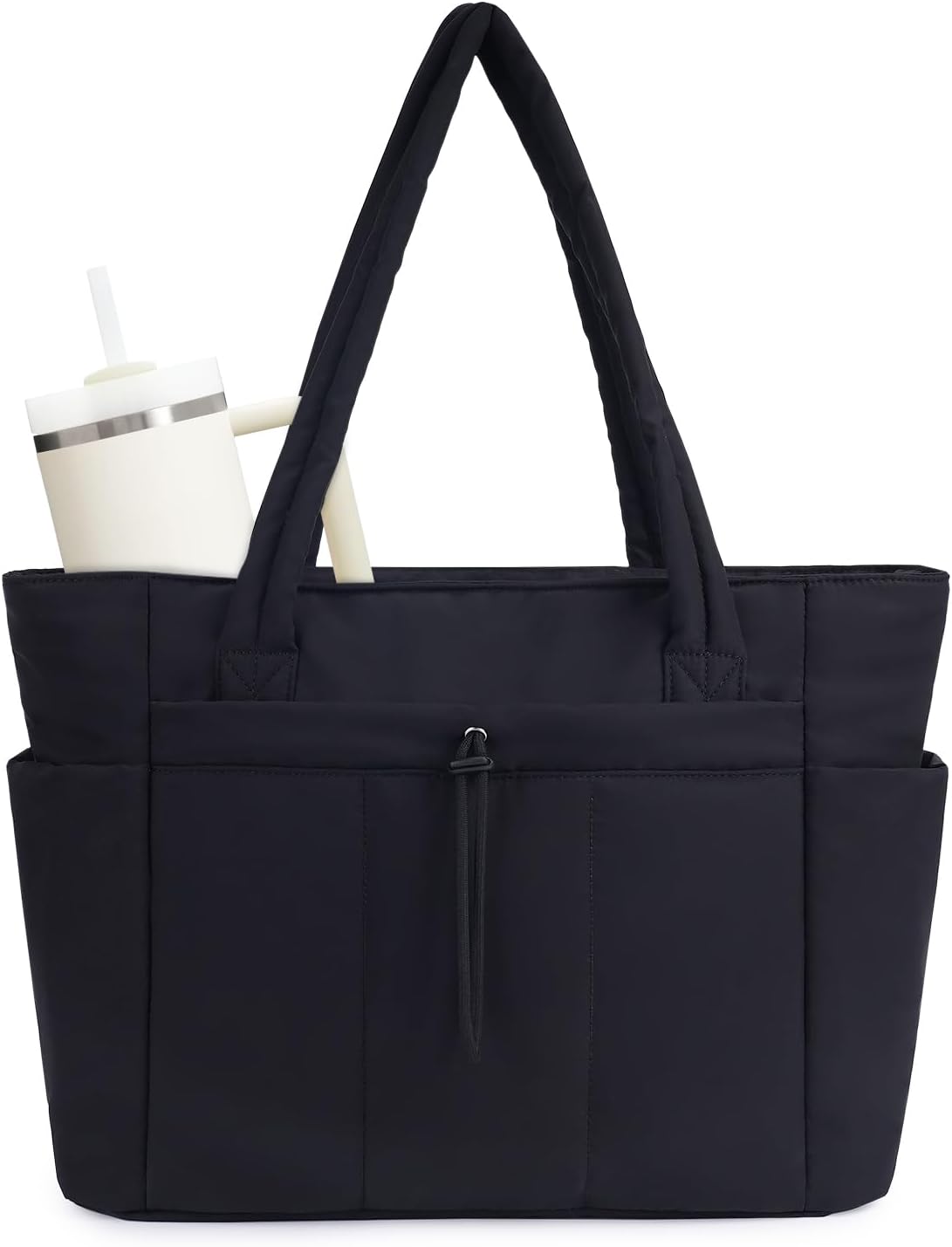 Insulated Tote Bag with Cup Holder and Laptop Pocket