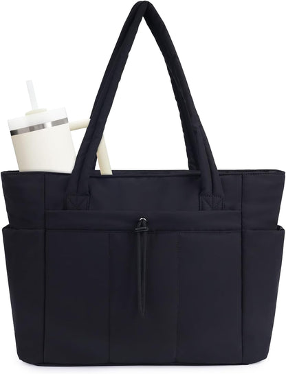 Insulated Tote Bag with Cup Holder and Laptop Pocket