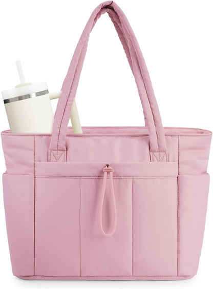 Insulated Tote Bag with Cup Holder and Laptop Pocket