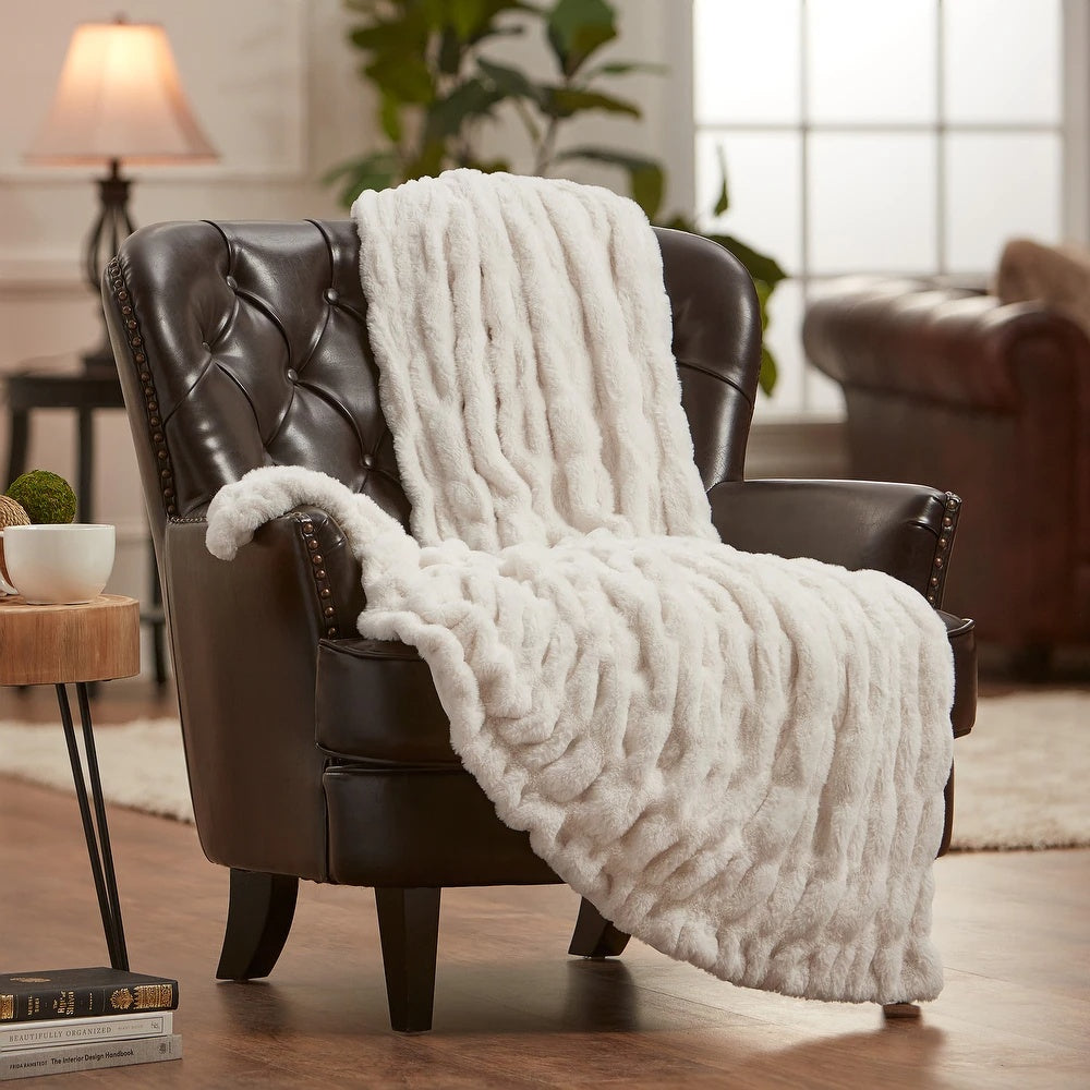 Plush Home Faux Fur Throw Blanket