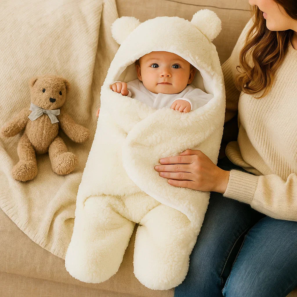 Cute Teddy Soft Baby Blanket Pajama Set