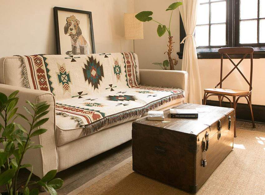 Traditional Plaid Sofa Throw Blanket