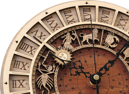 Decorative Astrology Wooden Wall Clock