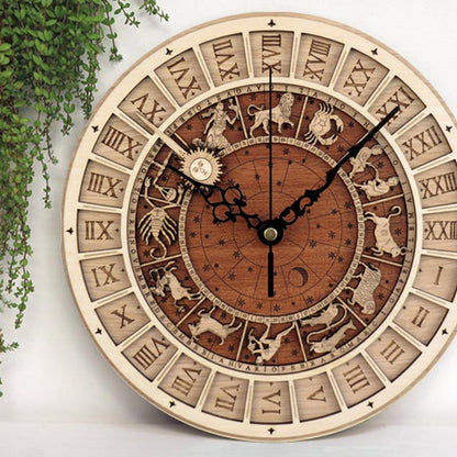 Unique Round Wooden Wall Clock - Luxicro