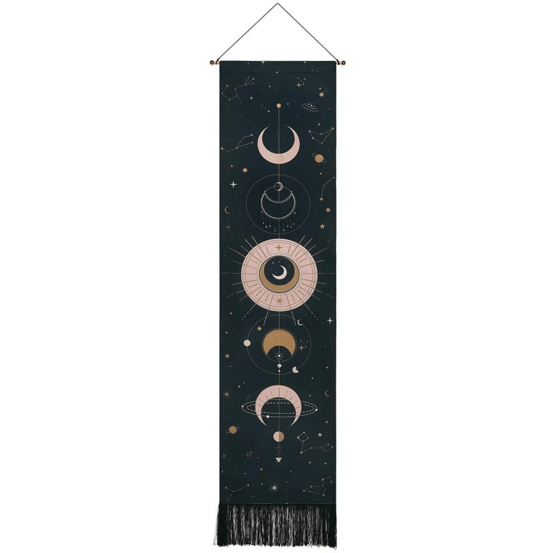 Cosmic Moon Phase Wall Hanging Tapestry - Luxicro