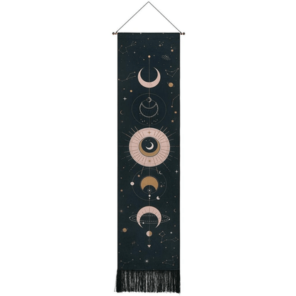 Cosmic Moon Phase Wall Hanging Tapestry - Luxicro