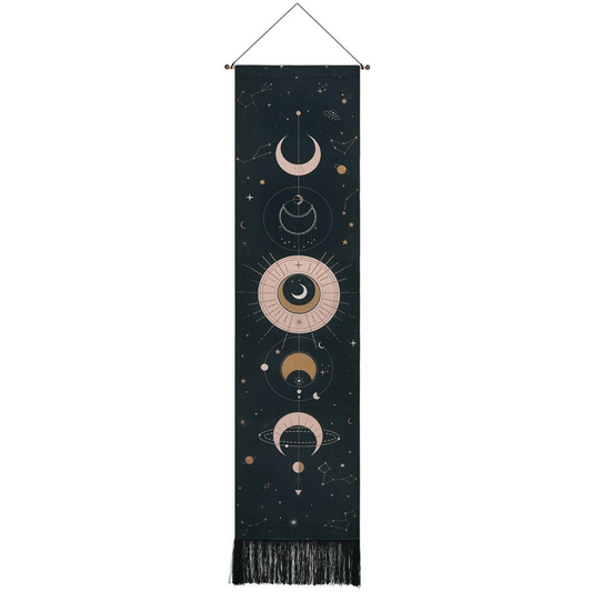 Cosmic Moon Phase Wall Hanging Tapestry - Luxicro