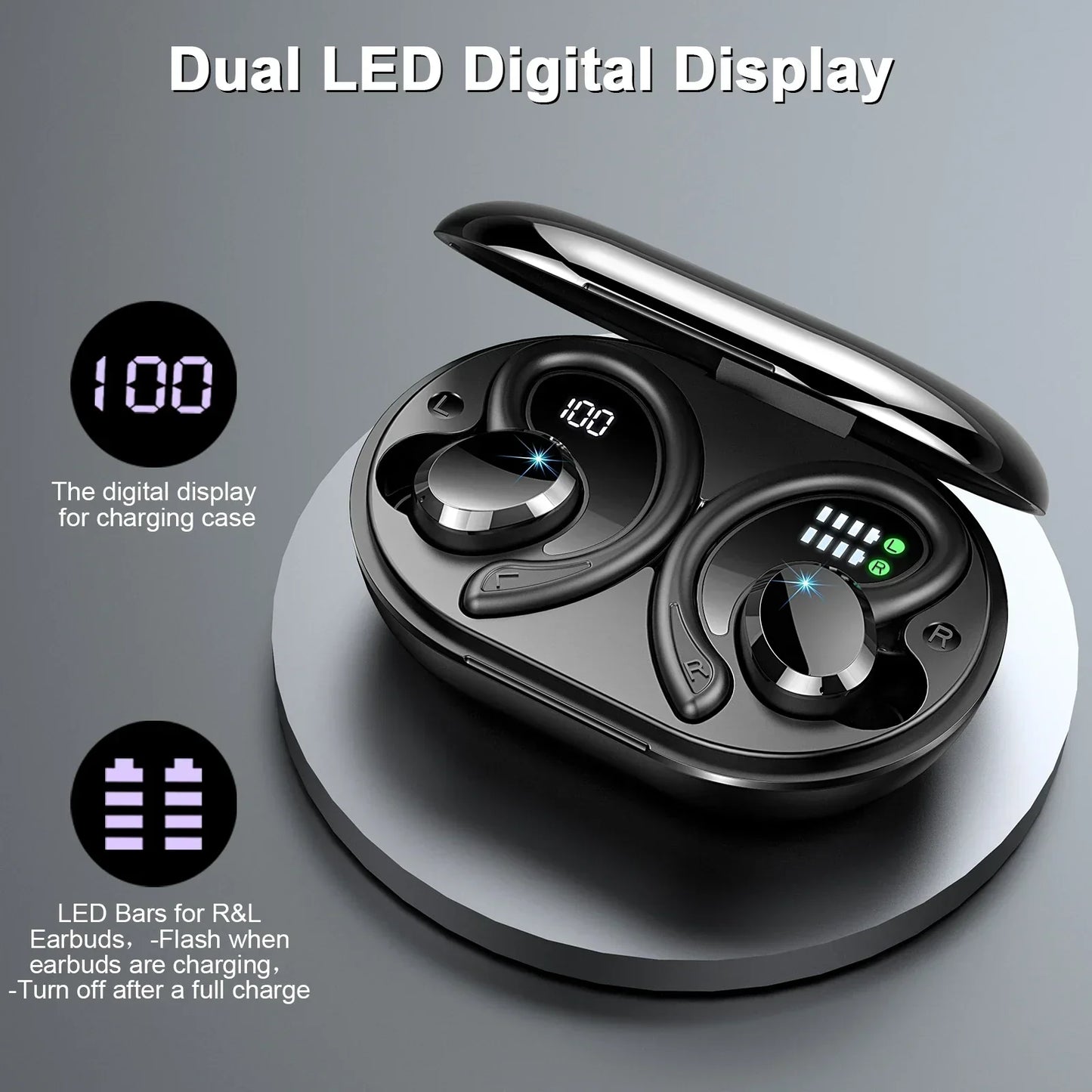 Cordless Earbuds with Long Battery Life - Secure Fit