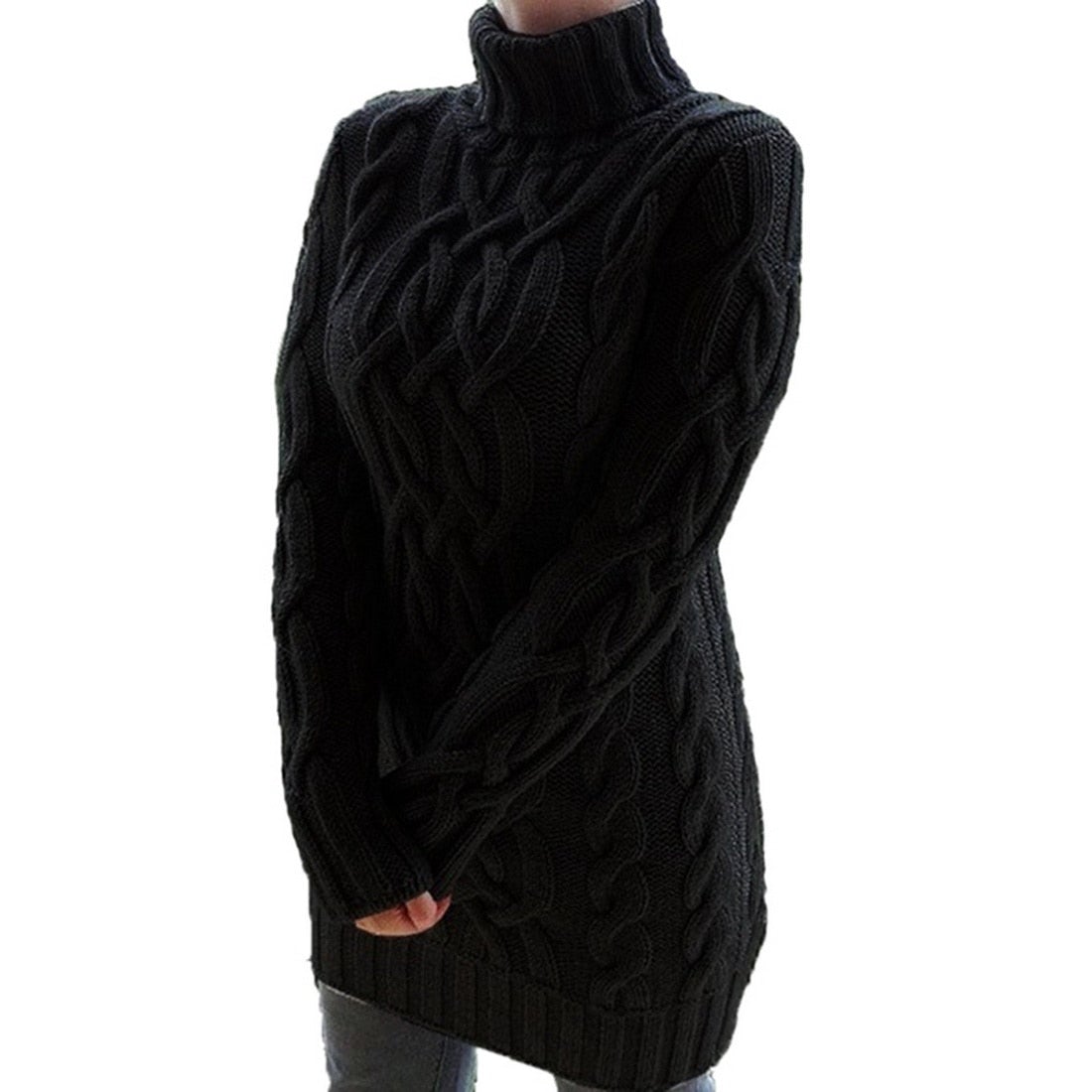 Cozy Women's Cable Knit Sweater - Autumn Tunic