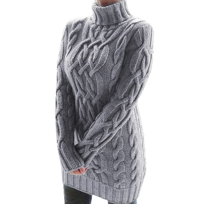 Cozy Women's Cable Knit Sweater - Autumn Tunic