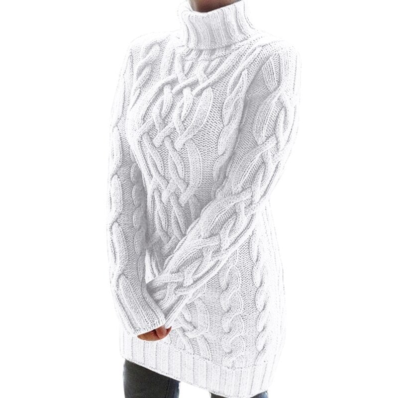 Cozy Women's Cable Knit Sweater - Autumn Tunic