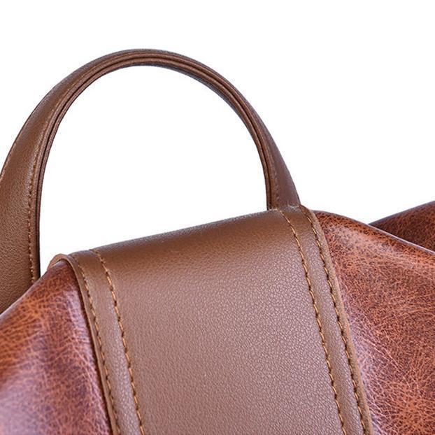 Secure Ladies Leather Travel Backpack