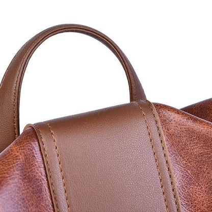 Secure Ladies Leather Travel Backpack