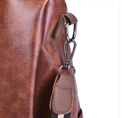 Secure Ladies Leather Travel Backpack