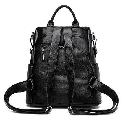 Secure Ladies Leather Travel Backpack