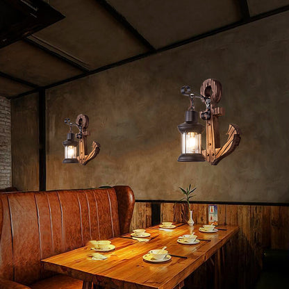 Beachy Chic Wooden LED Wall Lamp