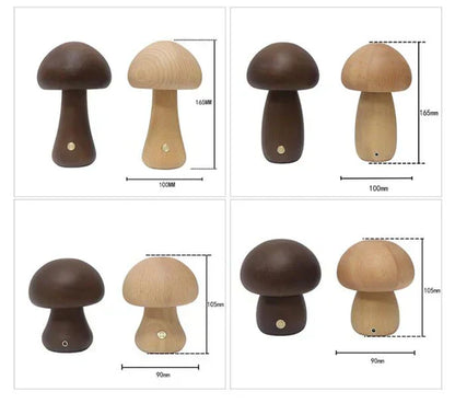 Wooden Mushroom LED Table Lamp