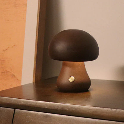 Cozy Wood Mushroom LED Table Lamp - Luxicro