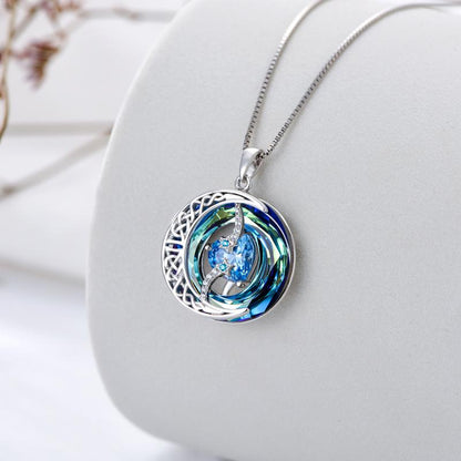 Premium Crystal Zodiac Moon Pendant