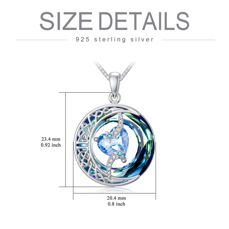 Premium Crystal Zodiac Moon Pendant