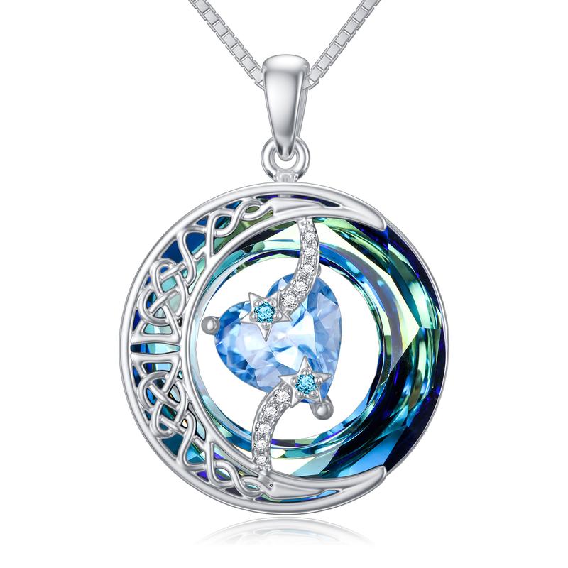 Premium Crystal Zodiac Moon Pendant - Luxicro