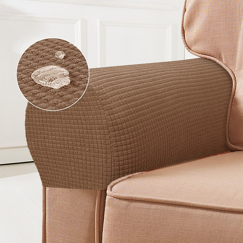 Elastic Armchair Armrest Protectors, Set of 2, Red