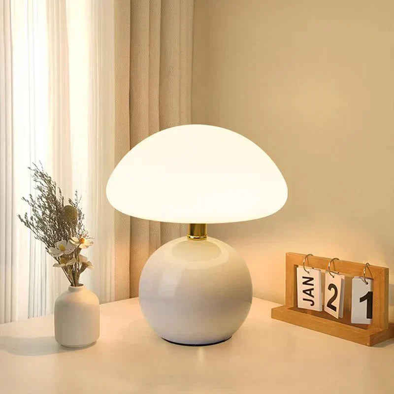 Country Style Wooden Mushroom Lamp
