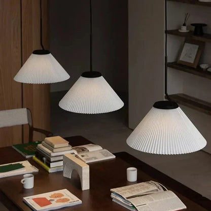 Creamy Fabric Shade Pendant Light
