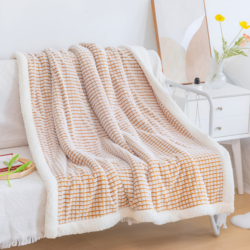 Cozy Fleece Waffle Throw Blanket - Luxicro